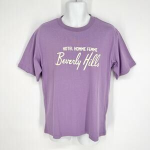 Homme + Femme NEW Beverly Hill Hotel T-Shirt Mens S Purple Short Sleeve Cotton